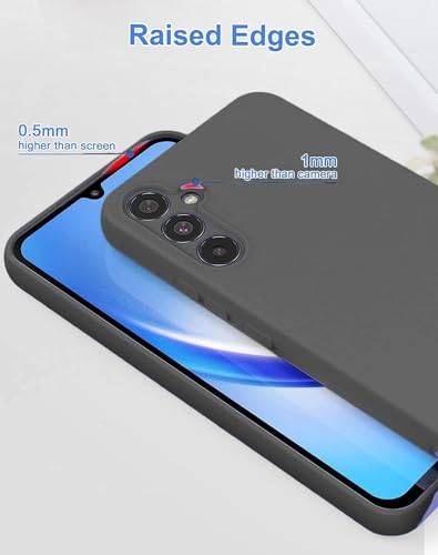 Image of DIZORO Microfiber Candy Case Compatible for Samsung A14 5G Smooth Touch Cushion Liquid Soft Silicone Gel Rubber Premium Mobile Accessories Non-Slip Full Body Protective Shockproof - New Dark Grey