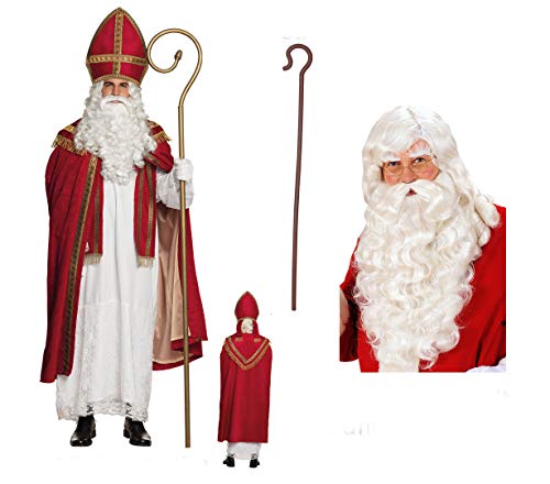 St Nikolaus Kostüm von Boland mit Perücke + Bart + Stab Gr. L/XL...