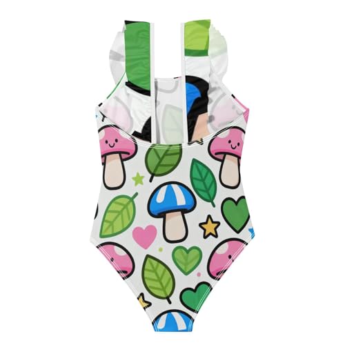 Traje de baño para niñas de 3 a 6 años de hongo colorido para verano 4