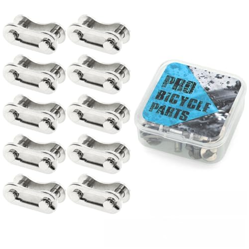10 Pairs Bicycle Missing Link Universal 1/6/7/8-Speed Bicycle Chain Quick Link Versatile for MTB Road Bike Bicycle Casual Rides (Single Speed Silver)