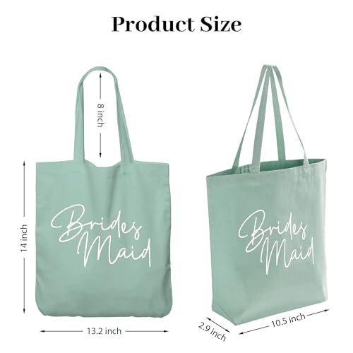 Image of LADY & HOME 6pcs Bachelorette Party Tote Bag, Bride Bridesmaid Cotton Tote Bag for Wedding Gifts