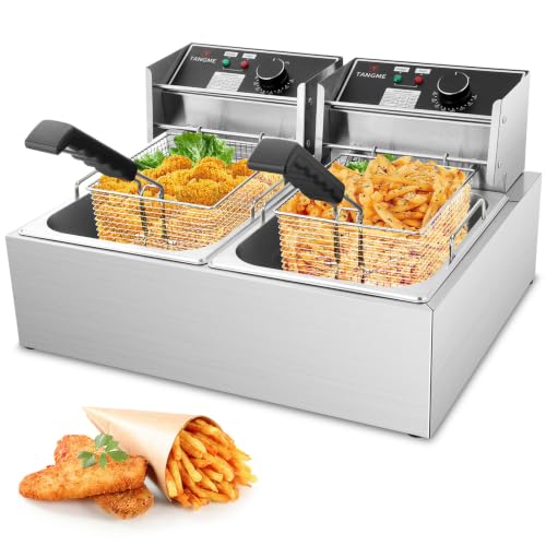 TANGME 3400W Dual Tank Deep Fryer