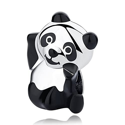 sam panda Ciondoli in argento Sterling 925 compatibili con braccialetti e collane Pandora, regali fai da te per donne e ragazze, Argento sterling, cristallo