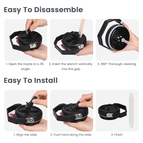 Miniatura 6 de Ayesy Tapa Para Stanley Cup 2 Piezas Tapas Stanley Cup A Prueba De Fugas Reutilizable Con 2 Pajita De Plastico Y Pincel Cuentagotas Tapas De Repuesto De Vasos Para Accesorios Stanley Cup-Negro