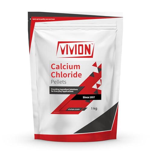 Calcium Chloride Pellets - 1 kg (2.2 lb) - Food Grade Anhydrous 94-97% - Rapid Moisture-Absorbing Salt Desiccant & Firming Agent Preservative- Cheesemaking & Brewing Ingredient