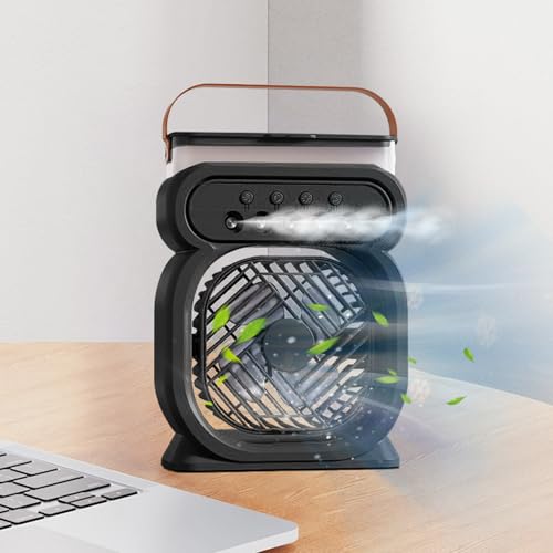 Ventilateur portable avec brume pour calmer la chaleur étouffante - 4