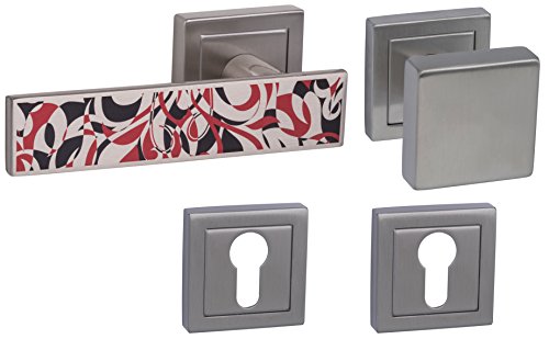 Preisvergleich Produktbild Süd-Metall 32568830 Südmetall Türbeschlag Centurio Square-R Rosettengarnitur Edelstahlfarbig satiniert für Wohnungseingangstüren DIN LINKS Türgriff Türklinke Türdrücker Beschlag