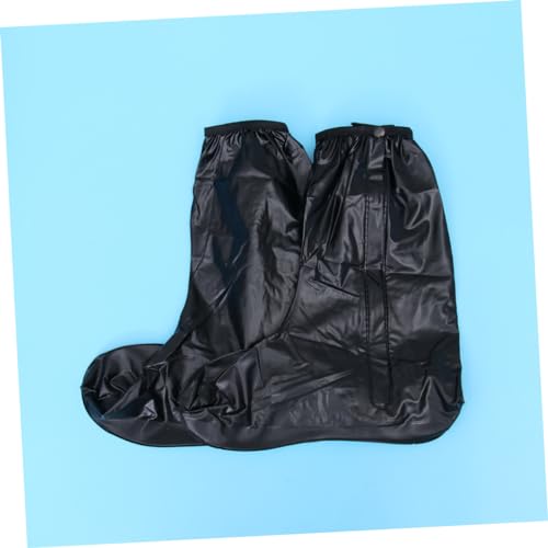 Cubrezapatos impermeables para hombre de PVC, altos, con cremallera y banda elástica, talla XXL, color negro miniatura 3