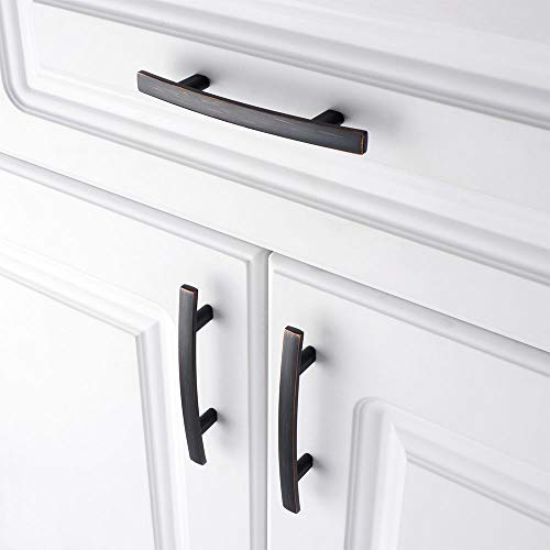 Koofizo Curved Bar Cabinet Pull - Oil Rubbed Bronze Furniture Arch Handle, 3 Inch/76mm Screw Spacing, 10-Pack for Kitchen Cupboard Door, Bedroom Dresser Drawer, Bathroom Wardrobe Hardware - Thumbnail 3