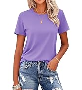 MAGCOMSEN Women's Cotton T-Shirts Short-Sleeve Shirts Crew-Neck Tops Classic-Fit Breathable Casua...