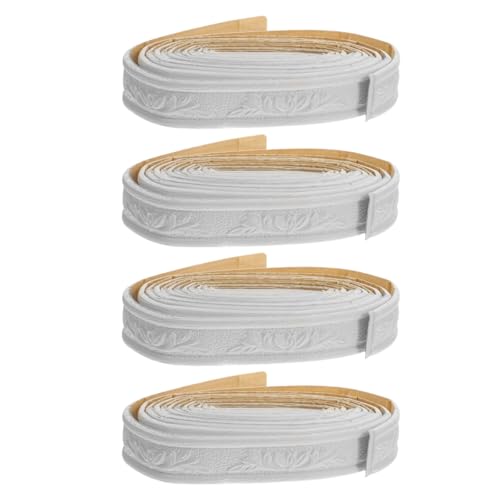 Roleader Moldura de Pared Autoadhesiva en PVC, 4 Rollos de Cinta Decorativa para Esquinas y Zócalos, Adecuado para Renovación y Decoración de Interiores