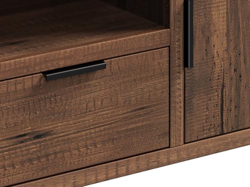 Woodkings Wohnwand Sydney Holz Pinie | rustikales Wohnzimmer Set TV-Bank 134cm und Vitrine | Moderne Schrankwand für mit Stauraum & Design – Bild 8