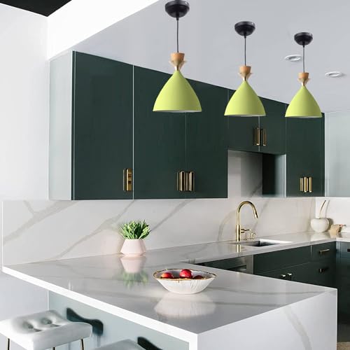 Image of Triple Dome Moss Green Aluminium Hanging Pendant Light - Modern Antique Ceiling Lamp, Adjustable Drop, E-27 Holder, (Bulb is not Included) Pack of 1