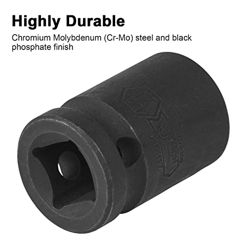 Image of JETECH 1 /2 Inch Drive 17mm Standard Impact Socket, Metric, Chrome Molybdenum Alloy Steel (Cr-Mo), 6-Point Design, Cold Forged & Heat Treated for Automotive & Heavy-Duty Use