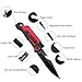 ALBATROSS 6-in-1 Survival Tactical Military Folding Pocket Knives with LED Light,Rope Cutter,Glass Breaker,Magnesium Fire Starter,Bottle Opener;Multi-Function Emergency Tool(Red)