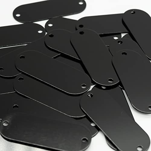 Staymax Aluminum Engraving Blanks Tags Stamping Blanks Tags With 2 Holes 25 Pack (Black) #TOP4