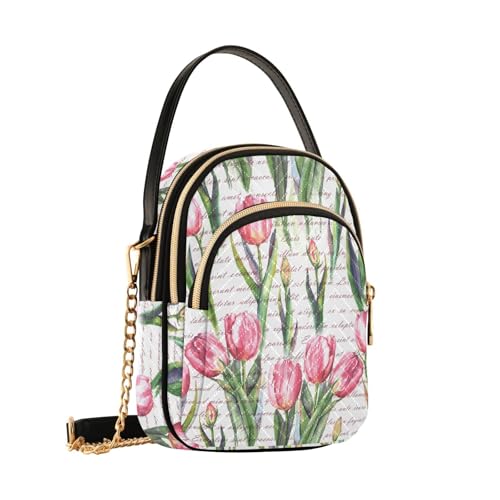 Sac bandoulière tulipes blanches Mnsruu pour ne plus perdre vos cartes