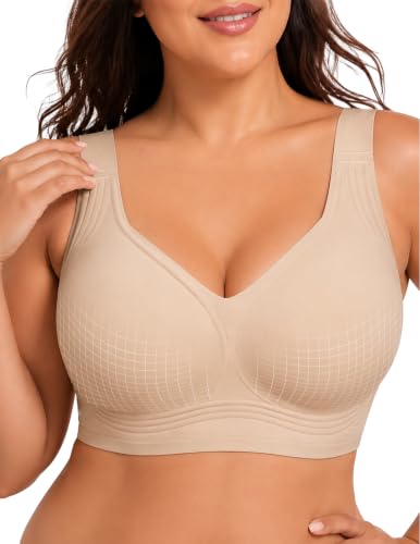 Image of PoseFree Jelly Bras for Women, Wireless No Underwire, Full Coverage Support