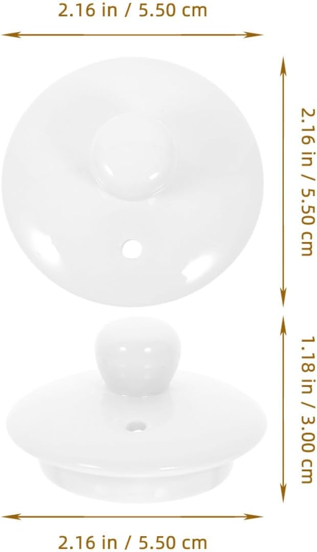 BETOOKY 2pcs Ceramic Tea Cup Replacement Lids Delicate Jade Porcelain Cover for Teapot and Kettle Home Kitchen Dining Accessories
