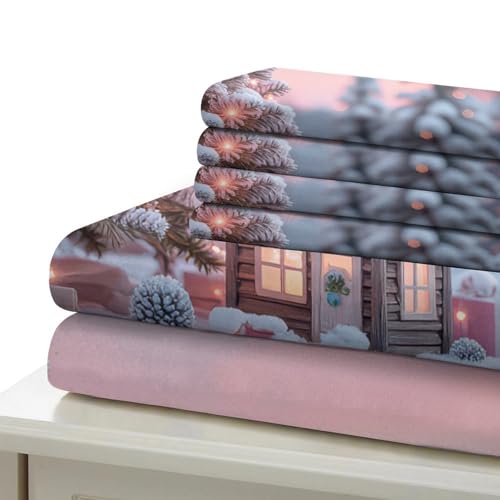 Parure de lit Arbre de Noël microfibre 3D housse de couette confortable