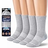Copper Fit unisex adult Crew Sport - 2 Pack Running Socks, Gray, Small-Medium US