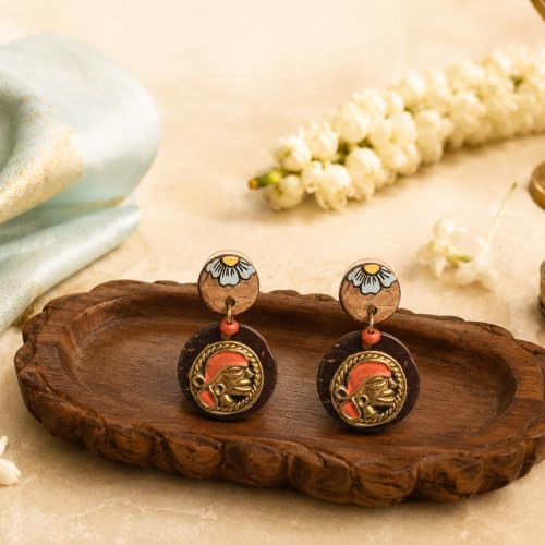 Image of Handcrafted Tribal Wooden Earrings Collection for Women - Butterfly, Princess & Modern Geometric Statement Designs