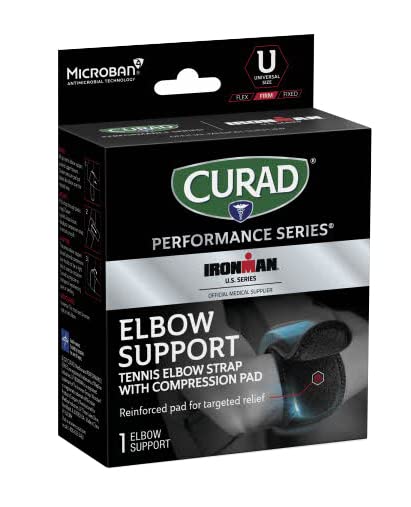 CURAD Performance Series Elbow Support, Dual Wrap-Around Strap, Universal, 1 Each