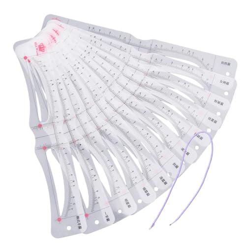 Genérico - Kit de plantillas para cejas - 12 piezas - Multicolor - Definición - Kit de cejas