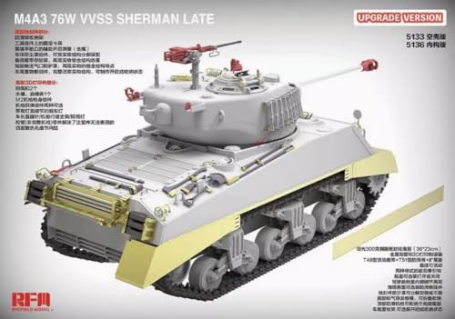 M4A3 Sherman 76 W VVSS Ryefield Model RFM5133 maquette char américain 1/35 à monter