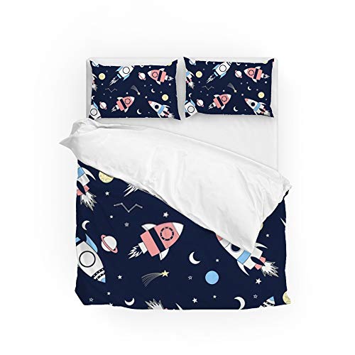Housse de couette 100% polyester infroissable motif fusée
