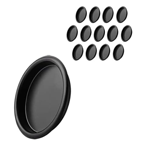 KOVOSCH 14 Pack Closet Door Finger Pull Black - 2-1/8” Round Sliding Finger Door Pull, Easy Snap-in Installation Cover