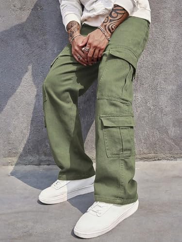 Image of URBAN POCKETS Jeans for Men | Denim Cargo Pants with Relaxed Fit & Utility Side Pockets (2-D-Pocket-U03-U05)