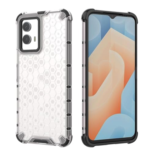 Image of Lustree TPU Honey Comb Armor Shock Proof Back Cover for Vivo T1 5G / Y75 5G / IQOO Z6 5G (Transparent) (VIVO T1 5G)
