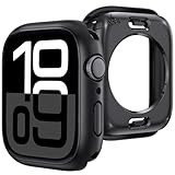 Flydori アップルウォッチ カバー 防水 Apple Watch Series11/10/9/8/7/6/5/4/Se/Se2/Se3 第二世代ケース対応 46mm/42mm/44mm/40mm/45mm/41mm 2 in 1 前後の保護 PC+ガラス素材 高透過率 装着簡単 耐衝撃 iWatch 44mm ブラック
