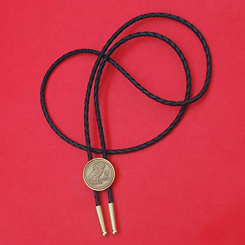1973 Greece 2 Drachma Athena\'s Owl & Phoenix Coin 36\" Cord Gold Bolo Tie NEW - Wildlife Animal - Thumbnail 6