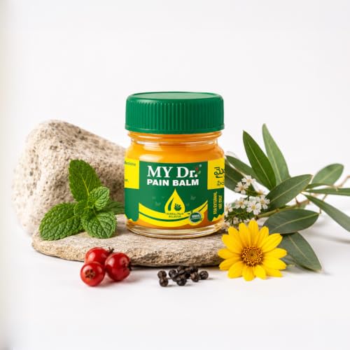 Image of MY Dr. Pain Relief Balm for Headache, Cold & Body Pain | Cooling and Warming Therapy | Ayurvedic Massage Balm | 14ml Pack of 6