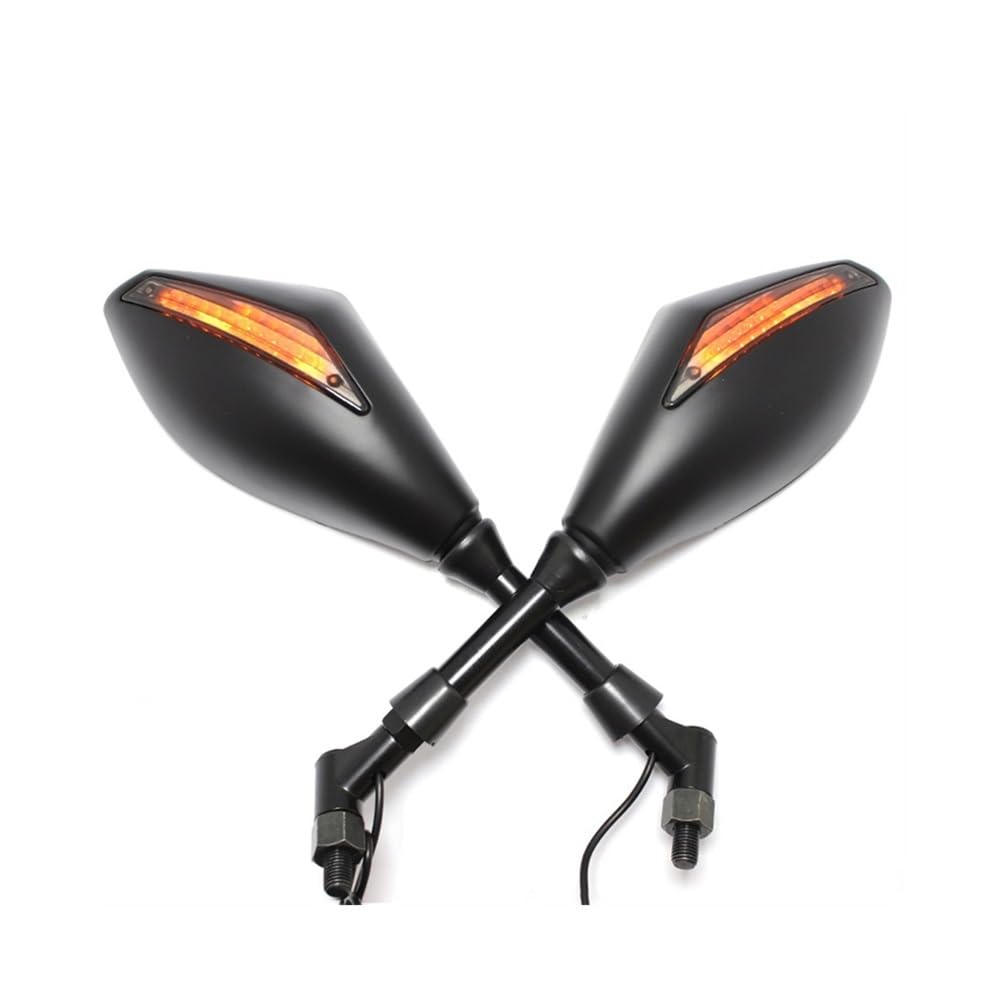 Rétroviseurs Moto Noire avec Clignotants Intégrés Haute Visibilité pour Ducati