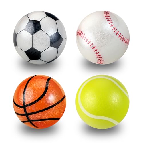 Image of Perixx PERIPRO-303X4C 1.34 inches Sports Trackball 4 pcs Pack for trackball Mouse - Baseball, Soccer, Basketball and Tennis Ball Design - Compatible for M570, M575, PERIMICE-717 /720, and Others