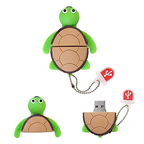 Image of BorlterClamp 64GB USB Flash Drive Cute Cartoon Sea Turtle Model Memory Stick, Gift for Students and Children