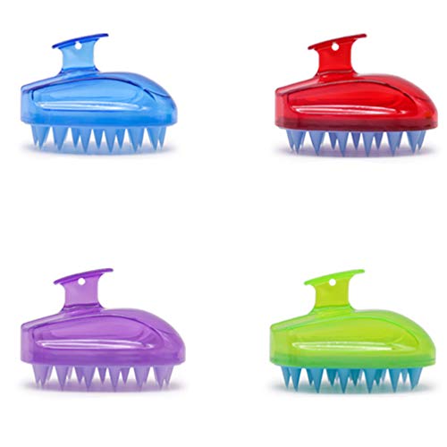 EXCEART 4 Pcs Cabelo Couro Cabeludo Massageador Shampoo Escova Silicone CabeÃ§a Couro Cabeludo Massa