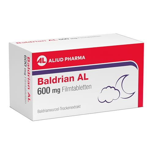 Baldrian AL 600 MG Filmtabletten 60 Stück - Zur Linderung von leichter nervöser Anspannung und Schlafstörungen - Pflanzliche Wirkung ohne Gewöhnungseffekt