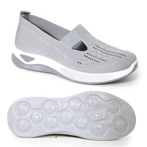 Image of Orthopedic Walking Shoes for Women,2026 New Orthowalkway Womens Shoes,Woven Orthopedic Breathable Walking Sneaker Non-Slip Arch Support Slip on Shoes