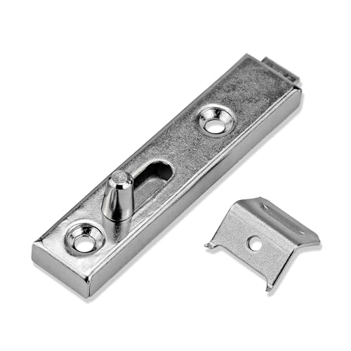 1 X Mprofi MT® Pestillo de Muebles de Metal-Cerrojo de Pestillo para Baño,Muebles-Incluye Pestillo de Ángulo de Cierre Deslizante para Puertas para Atornillar-Galvanizado Recto de 70x15 mm