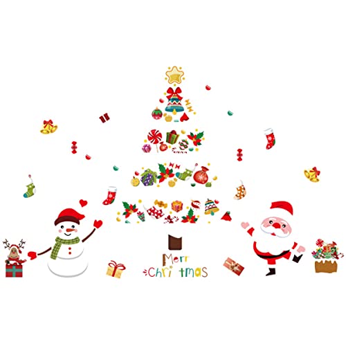 WWZYX Ventana de Navidad Clings Collage Collage de árbol de Navidad Decoración de la decoración Etiqueta de la Pared Impermeable PVC Fiesta de Navidad Suministros Cover