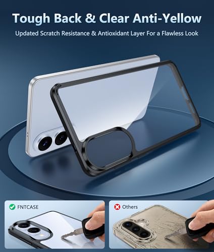 Image of FNTCASE for Samsung Galaxy S25-Edge Case: Clear Military Grade Drop Protection Anti Yellowing Cell Phone Cover - Rugged Shockproof Protective Bumper Transparent Phonecase