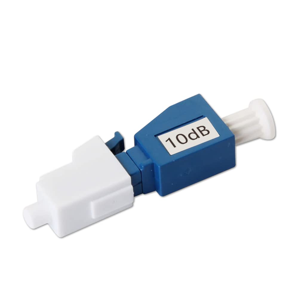 LC/UPC Fiber Optic Attenuator 10dB, 50 Pack, in-Line Attenuator, Male/Female, Single-mode Fixed, dB 