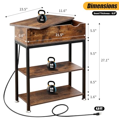 Mesa auxiliar giratoria para el sofa con enchufes para el salon moderno 4