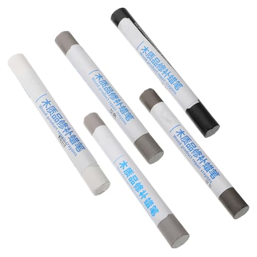 Didiseaon 5pcs Furniture Repair Wax Crayons Kit Multi Color Wood Fillers for Scratches Dings and Blemishes Cabinets Floors and Tables Easy to Apply Durable and Versatile
