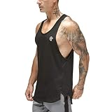 Herren Tank Top Ärmelloses Muskelshirt Camo A-Shirt Hip Hop Bodybuilding Weste Männer Sommer Einfaches Mode Design Sport Fitness Weste Sommer Männer Loose Fit Soft Comfort Tank Top, Schwarz , 90