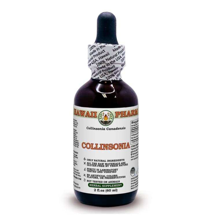 Collinsonia, Stone Root (Collinsonia Canadensis) Dry Root Alcohol-Free Liquid Extract Glycerite 60 ml